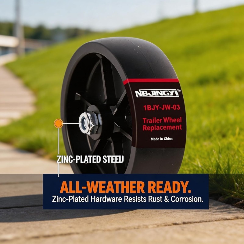 6" Trailer Jack Replacement Wheel with 3/8" Bolt and Nut, 1,200 lbs Capacity ... gallery
