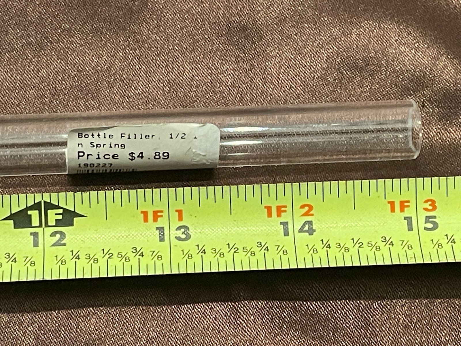 ½ inch Bottle Filler with Spring Shutoff 15 inches Long Beer or Wine gallery