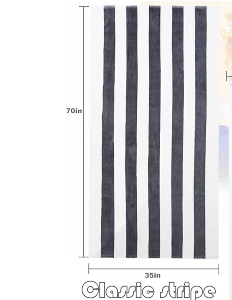 Exclusivo Mezcla 4 Pack Cotton Oversized 35X70 Inches Soft Cabana Stri gallery