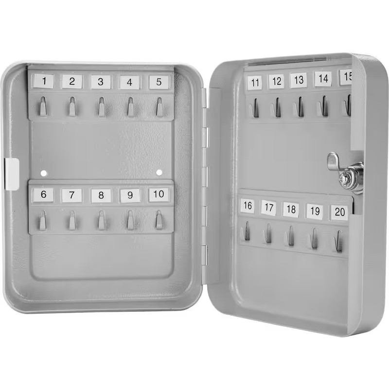 Barska Key Lock Box Safe 20 Position Steel Wall Mount Cabinet Gray Hooks gallery