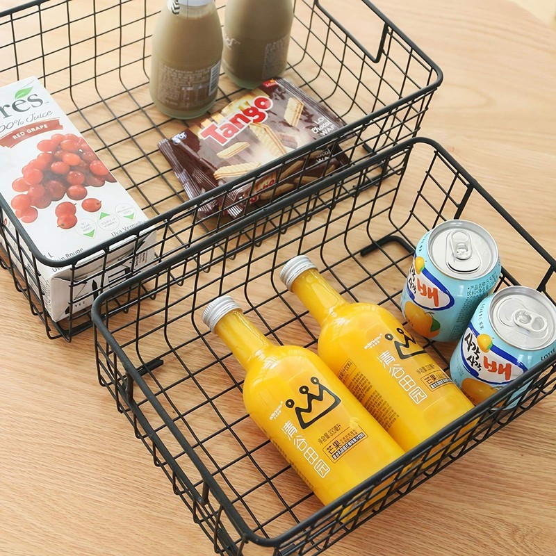 2 Pack Wire Storage Baskets with Handles, Metal Organizer Basket Bins for Home, gallery