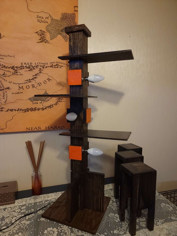Frank Lloyd Wright Inspired Table Lamp Hand made Taliesin Style gallery