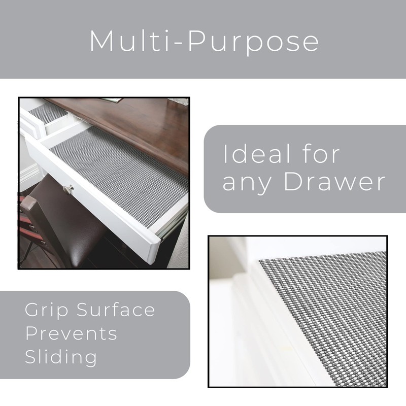 Smart Design Classic Grip Shelf Liner – 12in x 12"W x 20"L, Graphite Gray gallery