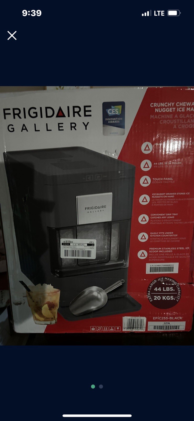 FRIGIDAIRE GALLARY crunchy/chewable Ice Maker EFIC165 BLACK gallery