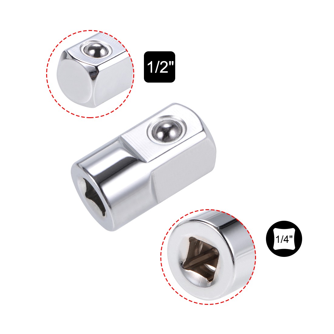 3PCS 1/4" Drive (F)x1/2" (M) Socket Adapter Female to Male Chrome Vanadium Steel gallery