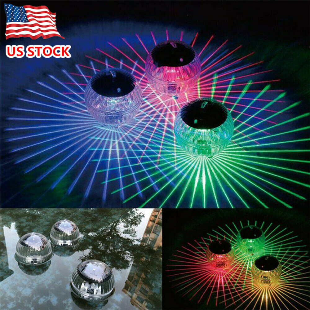 Solar LED Floating Lights Outdoor Garden Pond Pool Lamp Rotating Color Change gallery