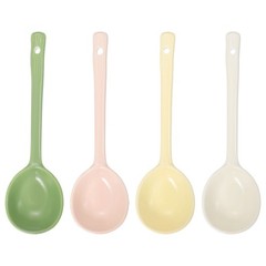 1 Set Ceramic Soup Spoons Dinner Serving Spoon Yellow/Green/White/Pink