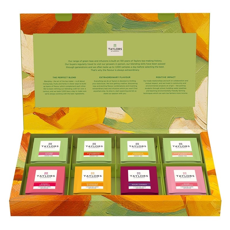 Taylors 48-Cup Green & Herbal Tea Sampler - Gifting Made Easy with Ethical Teas gallery