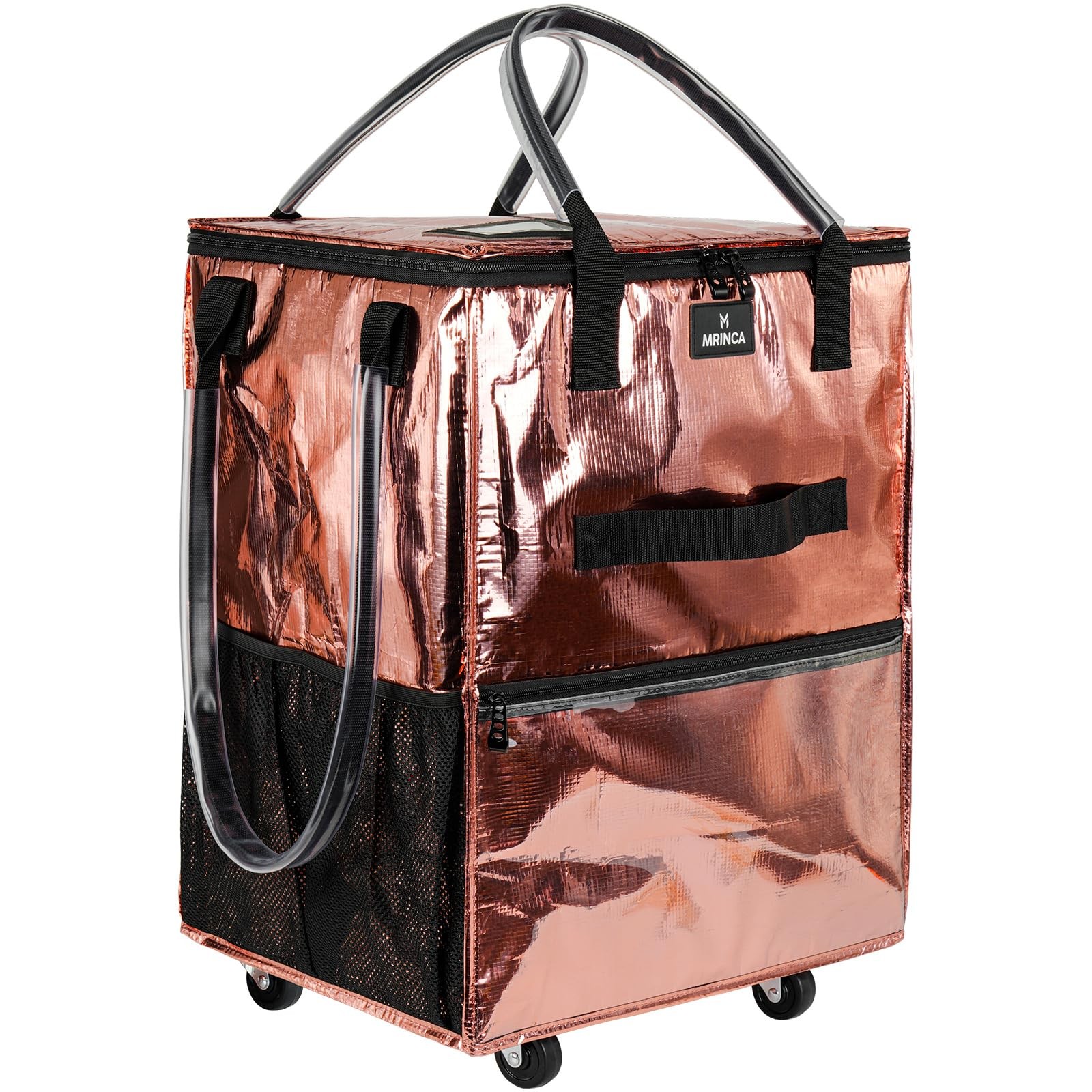 Reusable Grocery Bag On Wheels, Foldable Rolling Tote Bag, 6 Pockets, Collaps... gallery