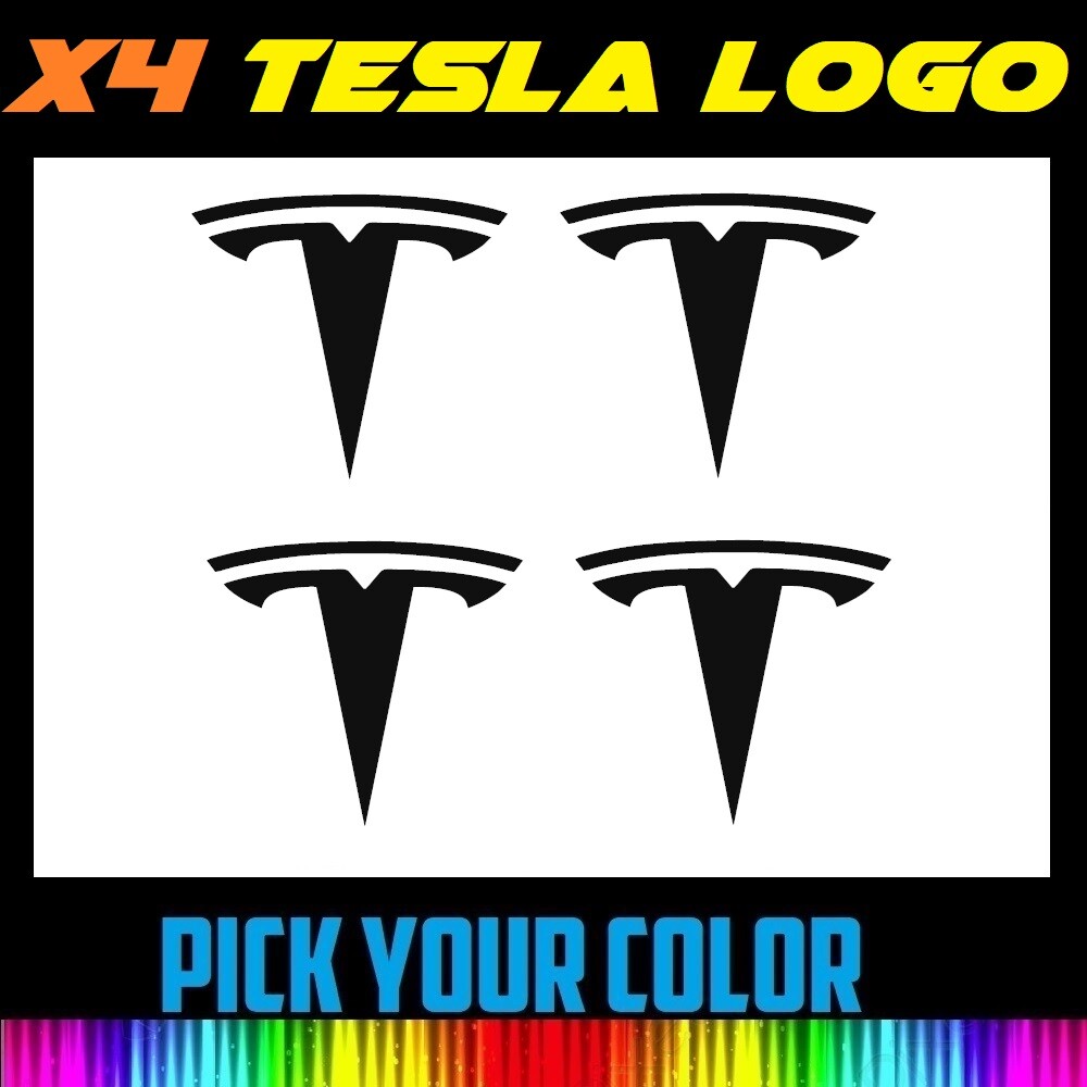 x4 2" 3" 4" 6" 8" TESLA Logo Vinyl Wheel, Door, Car Decal Sticker FREE SHIPPING gallery