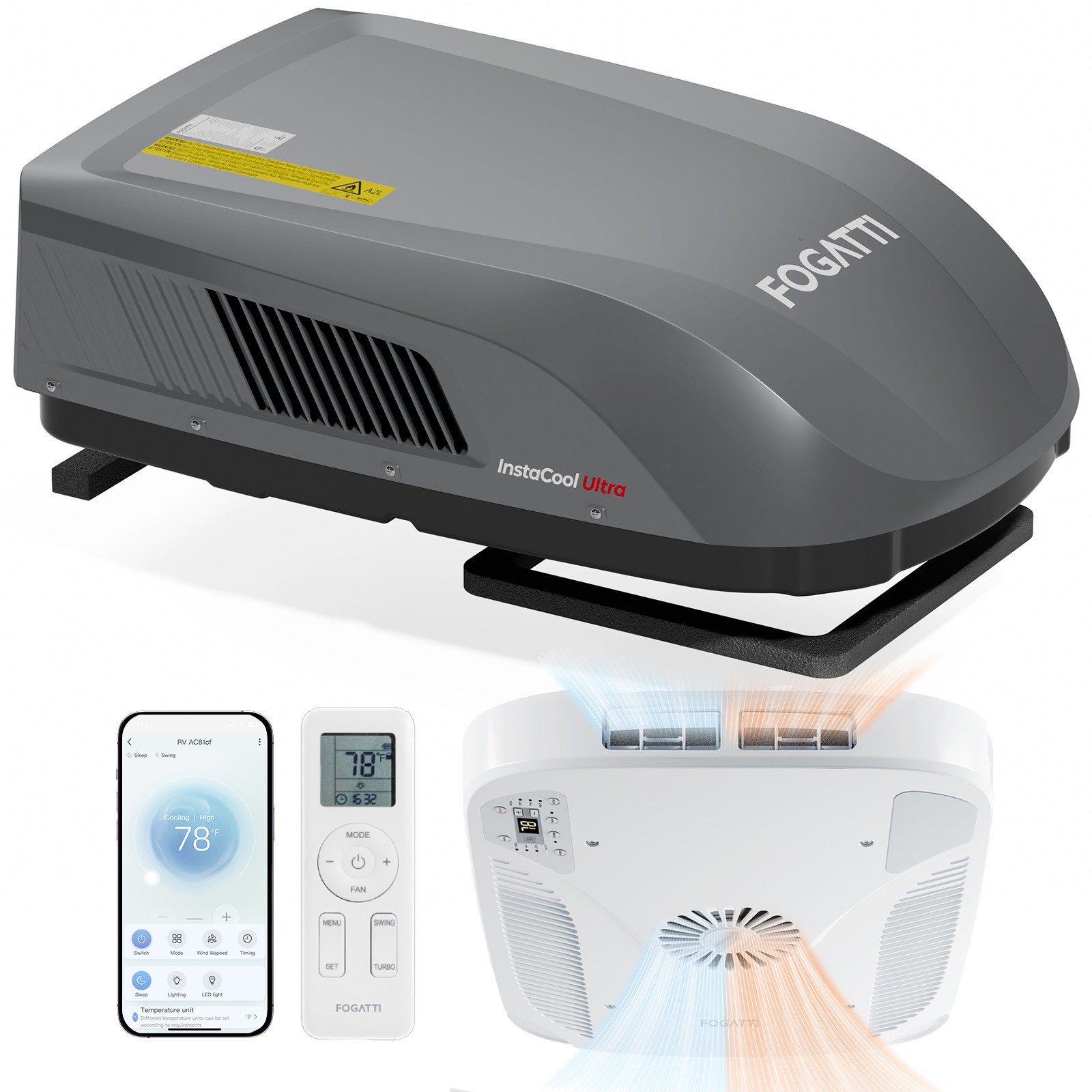 16000 BTU Rooftop RV Air Conditioner Heat Pump+Cooling Camper AC Unit Non-Ducted gallery