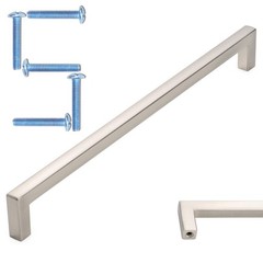 Solid Square Bar Cabinet Handle – Brushed Nickel Furniture Pull, 7.6 Inch/192…
