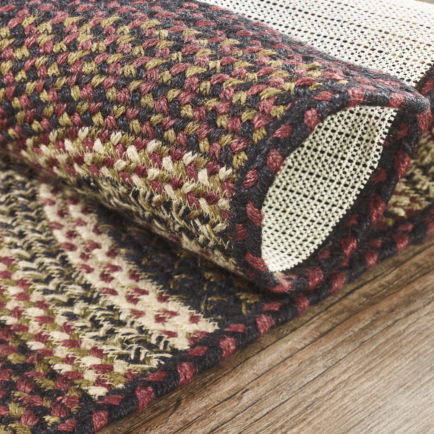 Beckham Rug, Jute Blend, Half Circle, Red Black Tan, 16.5x33 inches VHC Brands gallery