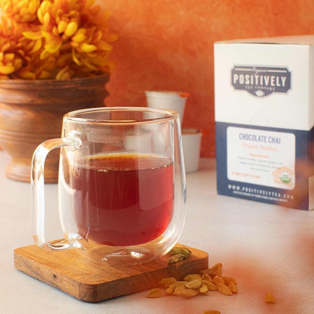 Positively Tea | Organic Chocolate Chai Rooibos Tea | 96 Pods, Keurig Compatible gallery