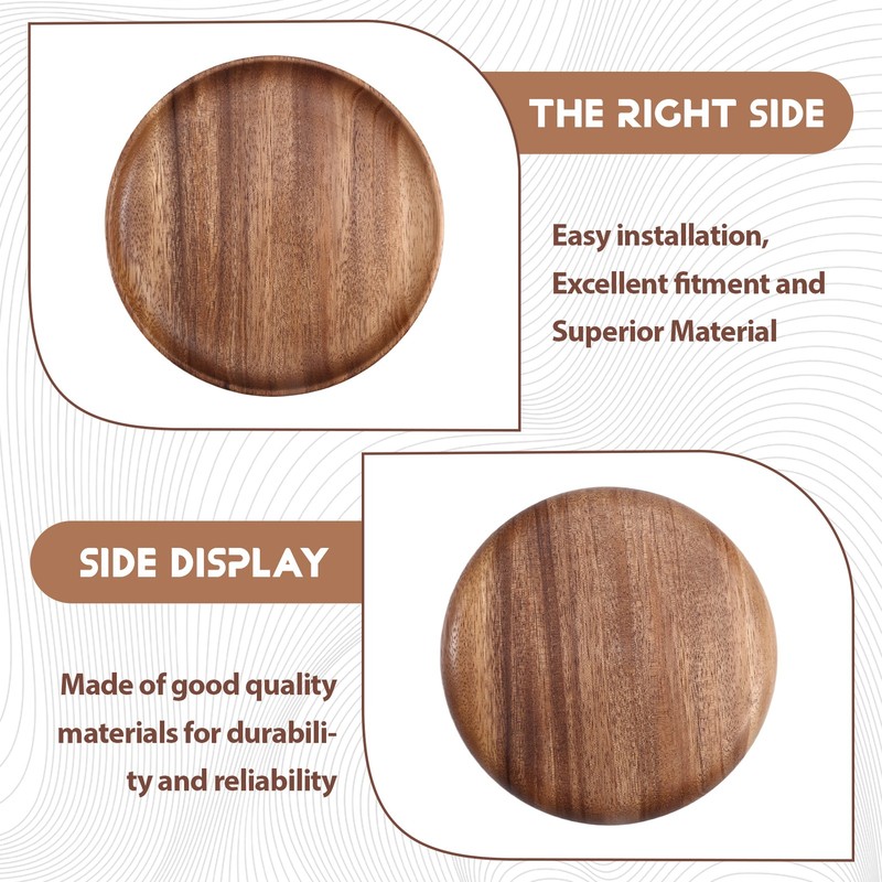 Round Solid Wood Board Whole Wood Fruit Plate Wooden Saucer Tea8560 gallery