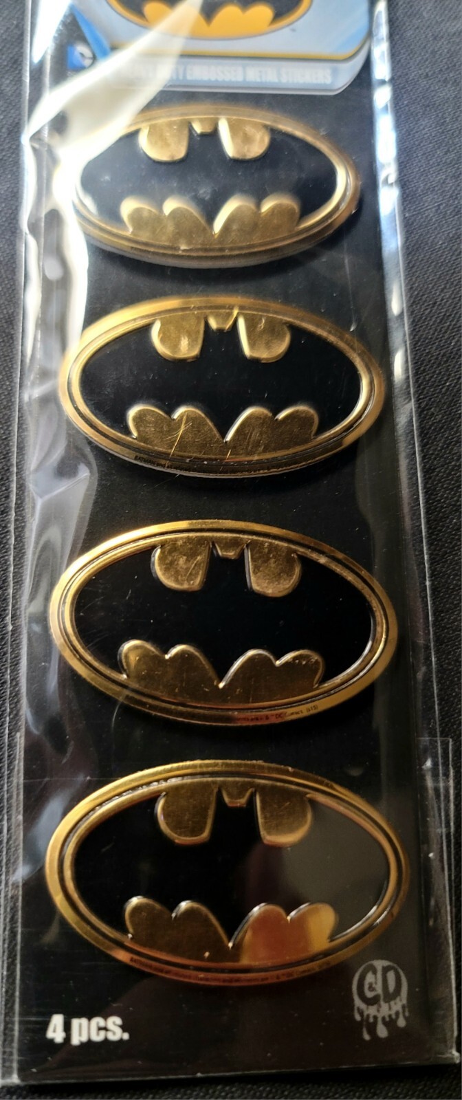 BATMAN METAL STICKER "4 MINI PACK" (DISCONTINUED) 1 5/8 X 1" SIZE GREAT GIFT gallery
