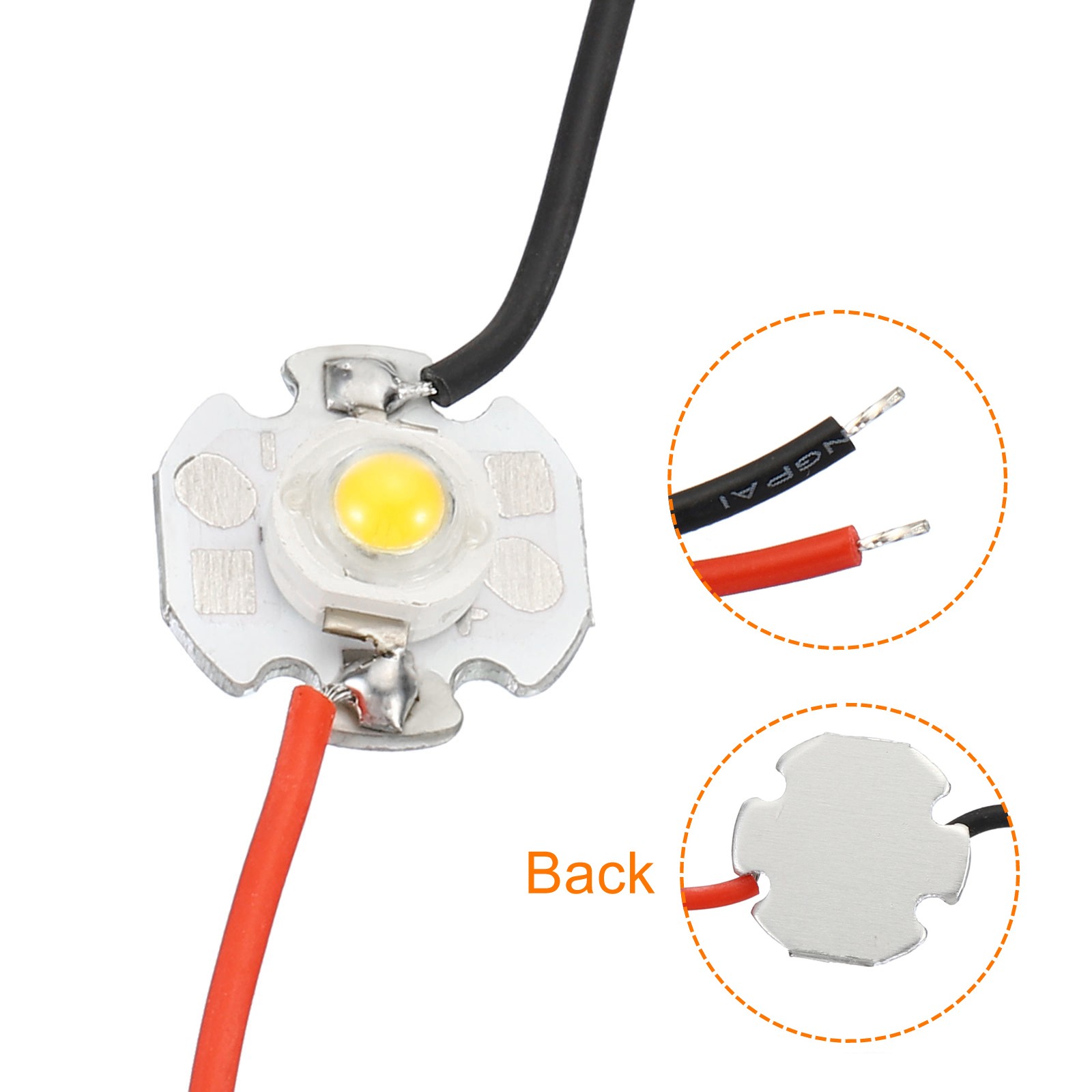 5Pcs 0.6" 700mA 3W LED Chip Bulb COB Light Beads Warm White 2800-3500K gallery