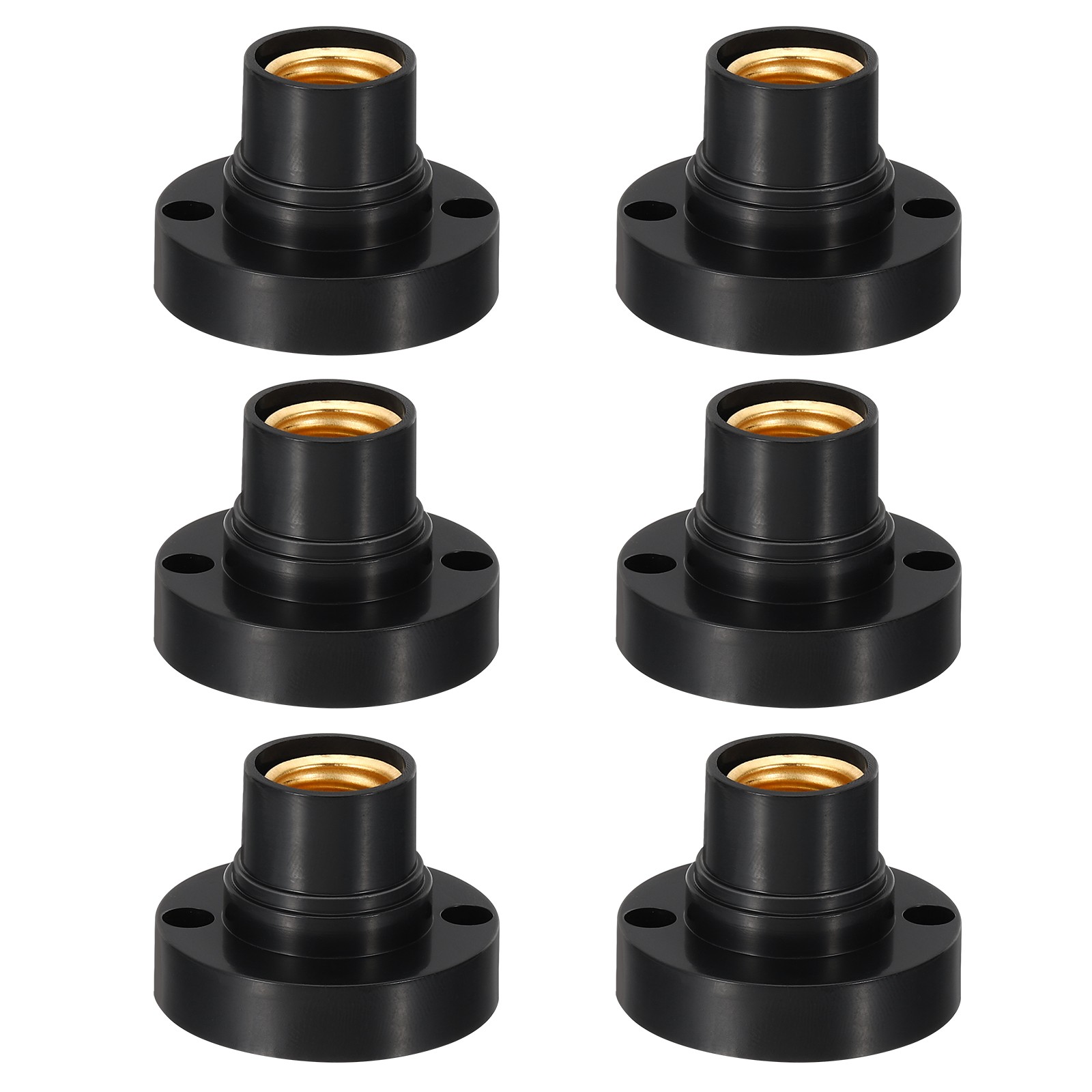6pcs E14 Bulb Socket Screw Base Lamp Holder for Halogen CFL Light Bulb Black gallery