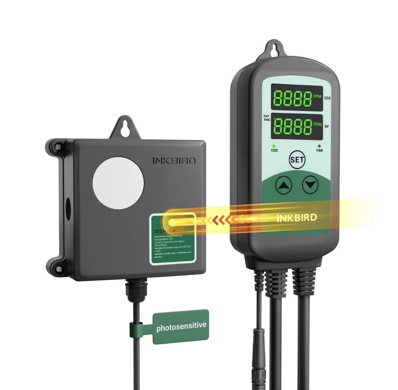 INKBIRD CO2 Controller Carbon Dioxide Built-in Photo Sensor 3 Running Modes 120V gallery