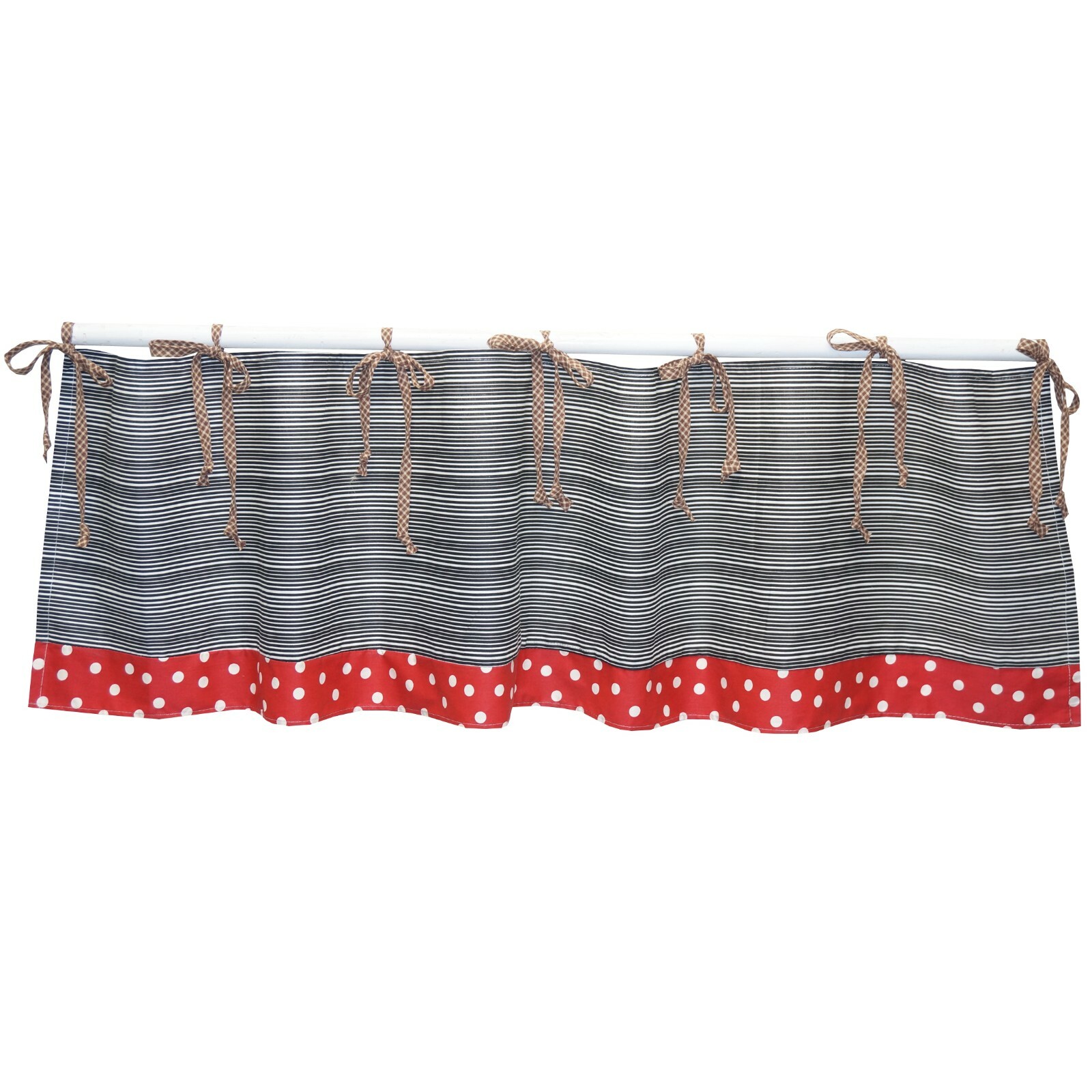 Window Valance Straight Baby Boy Polka Dot Checker Stripe Blue Green Black Gray gallery