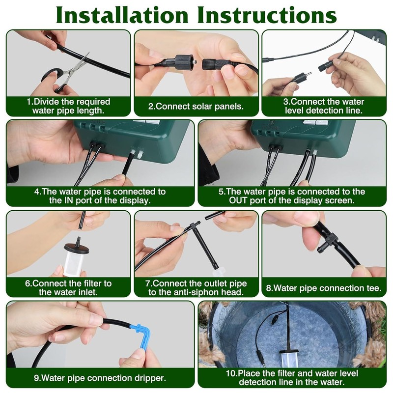 Solar Automatic Irrigation System Balcony Garden Watering with15 Potted Plants gallery