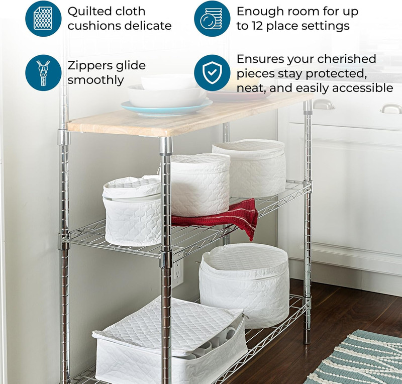 Dinnerware Storage Containers Set, Perfect for Dish Storage, China Storage, and gallery