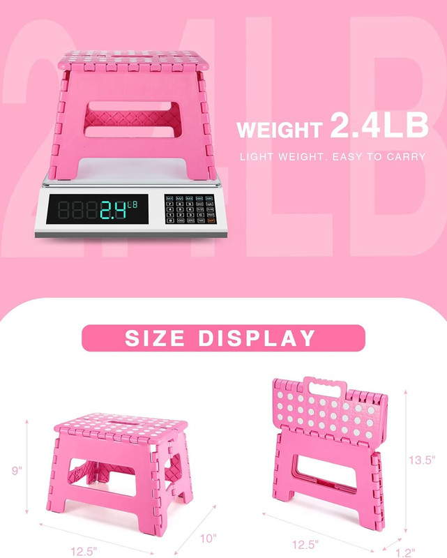 Folding Step Stool 300lb Non-Slip Lightweight Plastic Portable Space Saving gallery