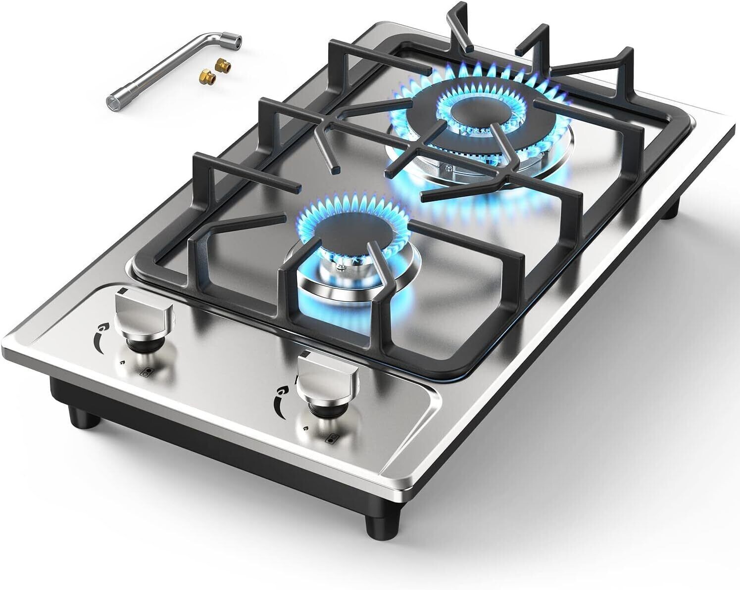 Propane Gas Cooktop Built-in 2 Burner Stainless Steel Gas Hob NG/LPG Gas Stove gallery