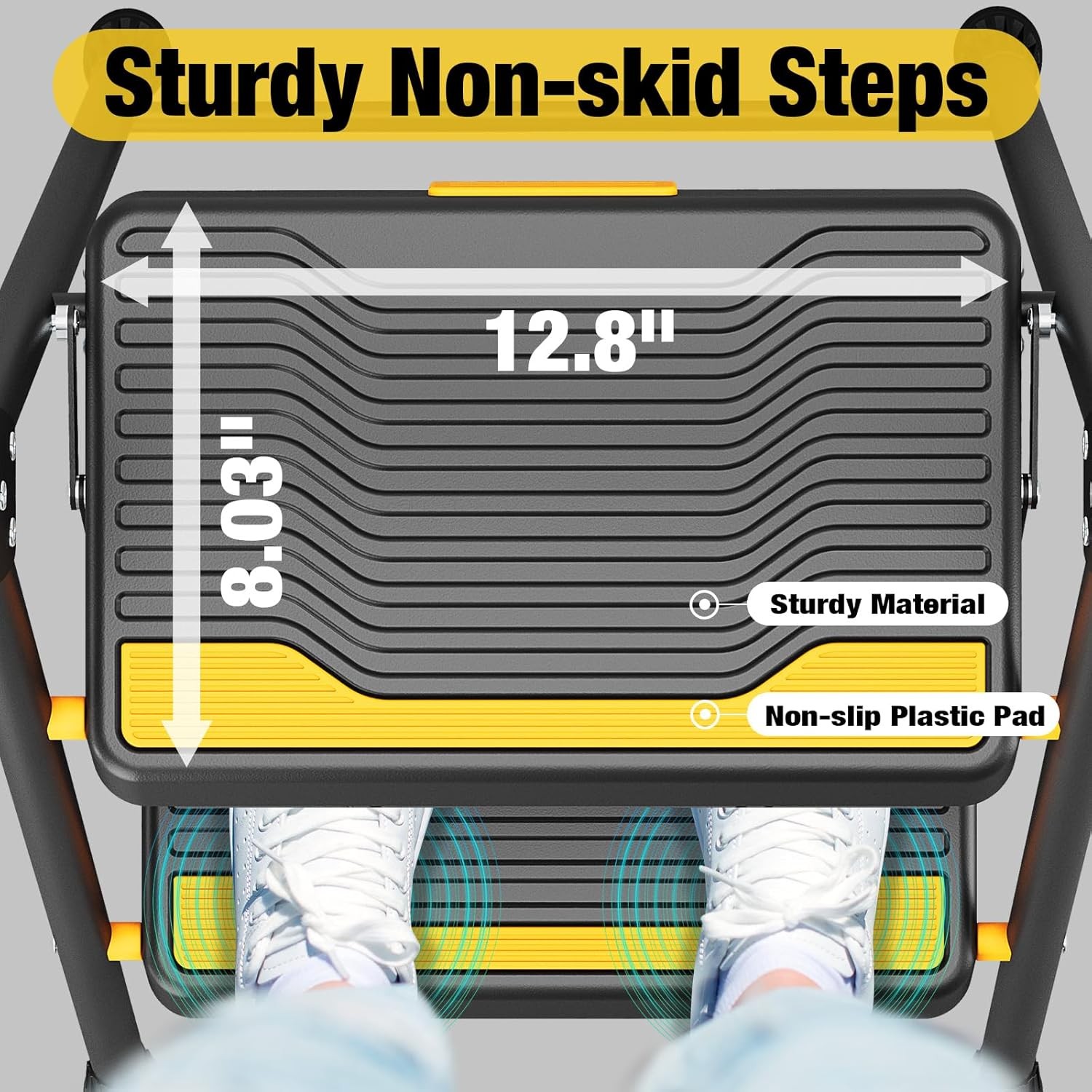 2 Step Ladder, Heavy-Duty Pass 800lb Capacity Test, Wide Anti-Slip Steps gallery