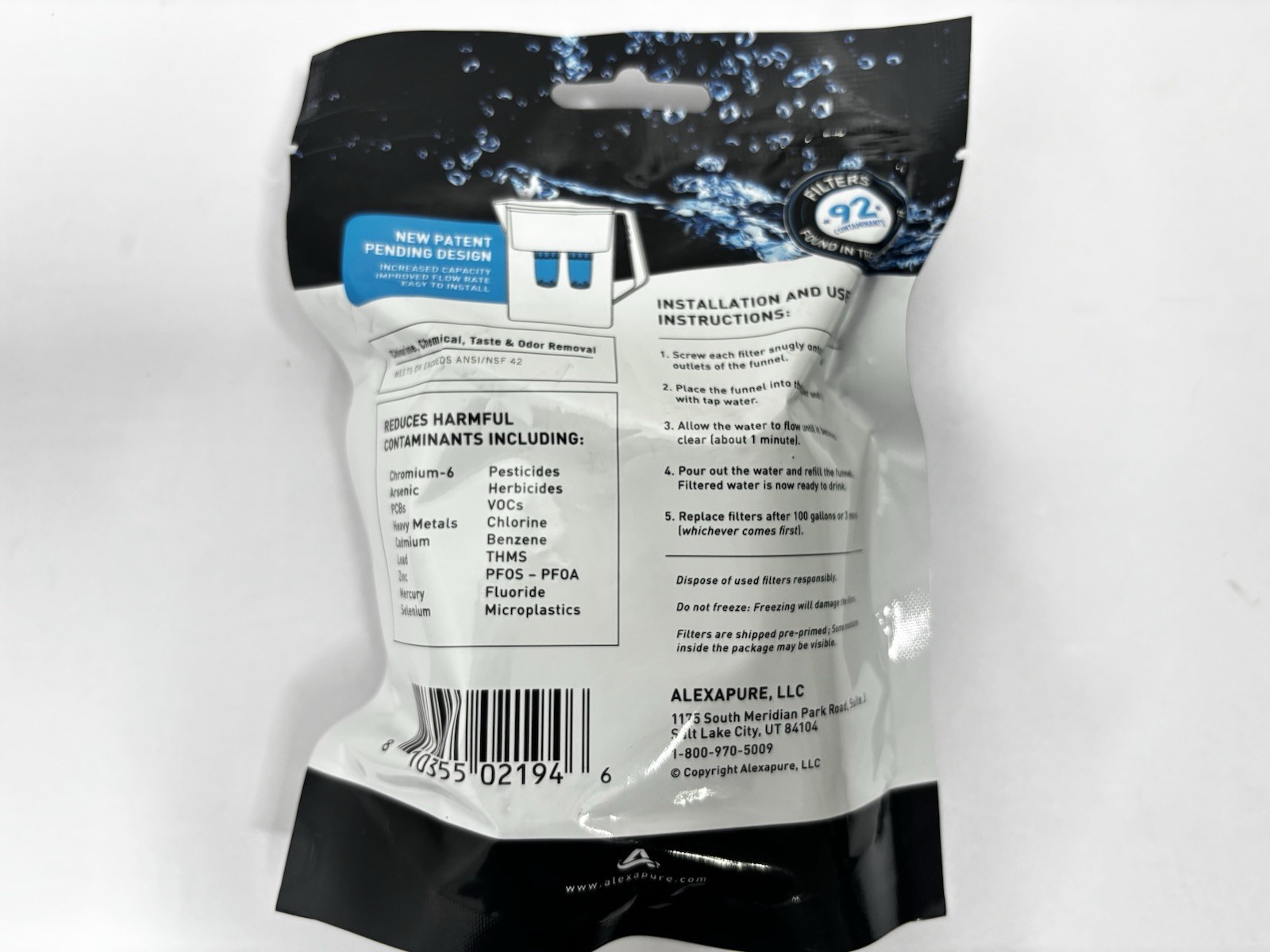 Alexapure Water Pitcher Replacement Filters - 2-Pack / 100 Gallons / or 90 Days gallery