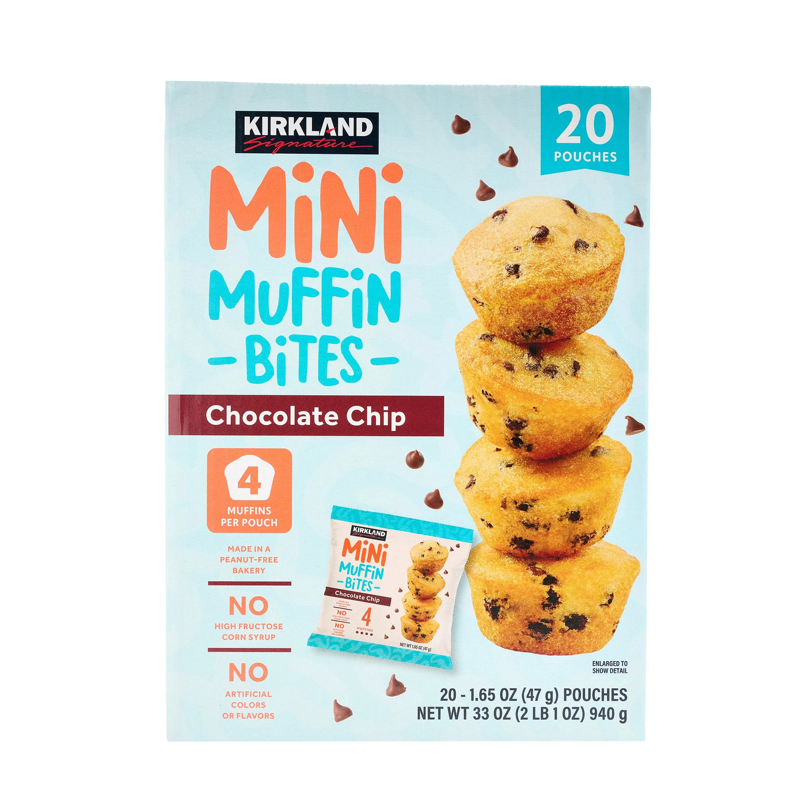 Kirkland Signature Chocolate Chip Mini Muffin Bites, 1.65 oz, 20-count gallery