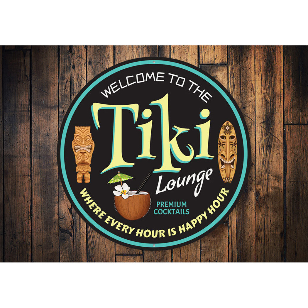 Retro Tiki Lounge Metal Sign gallery