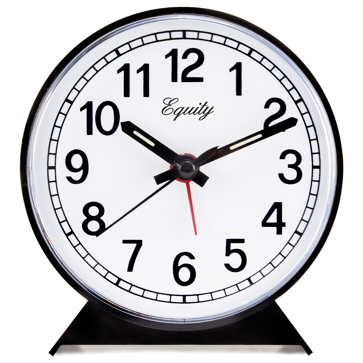 14075 Equity by La Crosse Key Wind Analog Quartz Alarm Clock - Black gallery