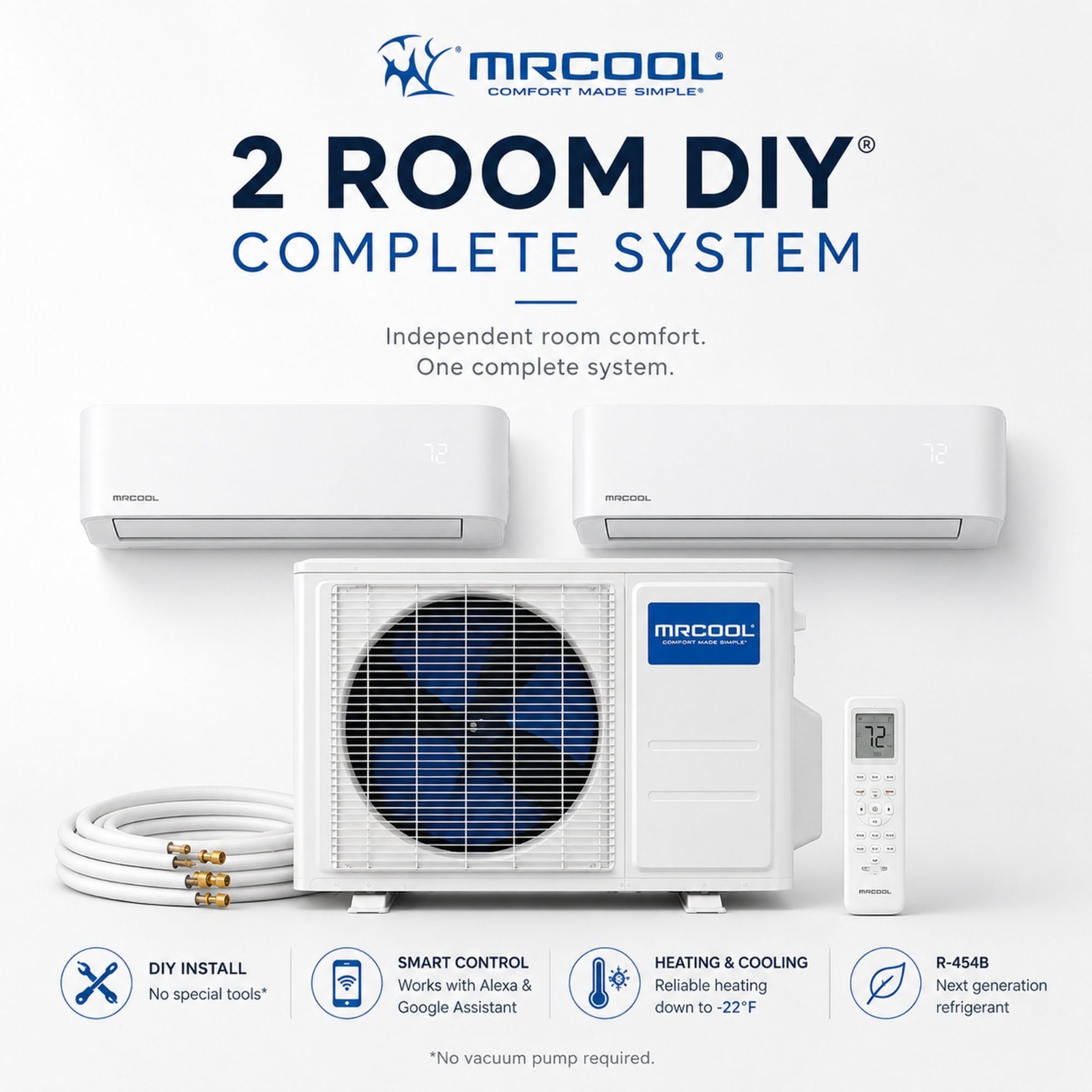 MRCOOL DIY 5th Gen 2 Zone Mini Split Heat Pump AC System gallery