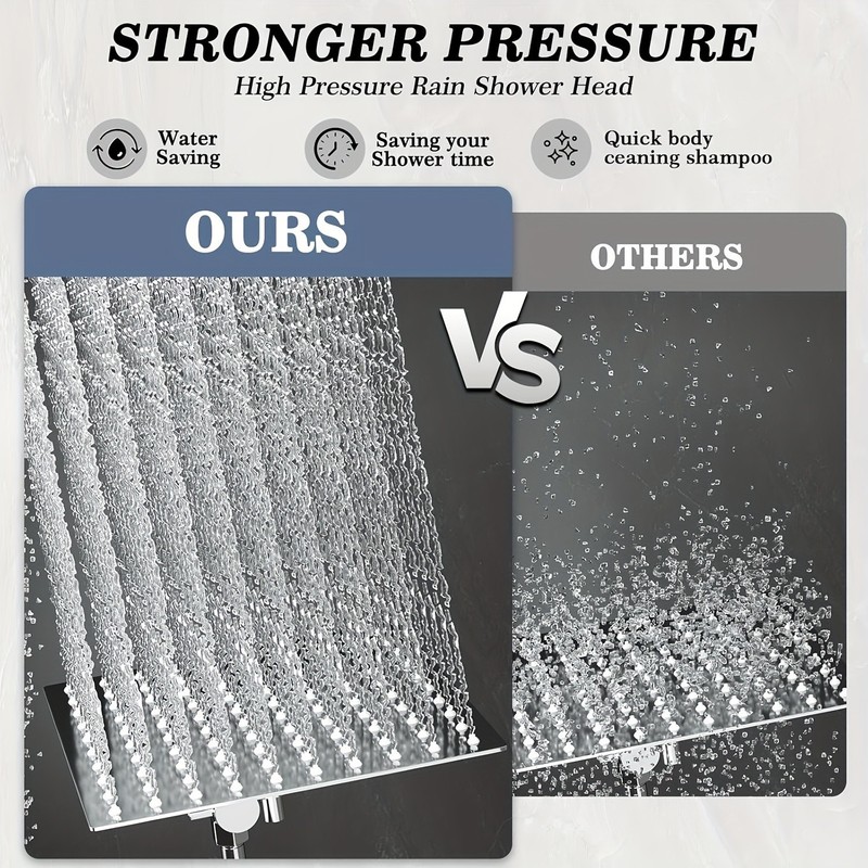 High Pressure Rainfall Shower Head Combo Handheld Bathroom Shower Set gallery