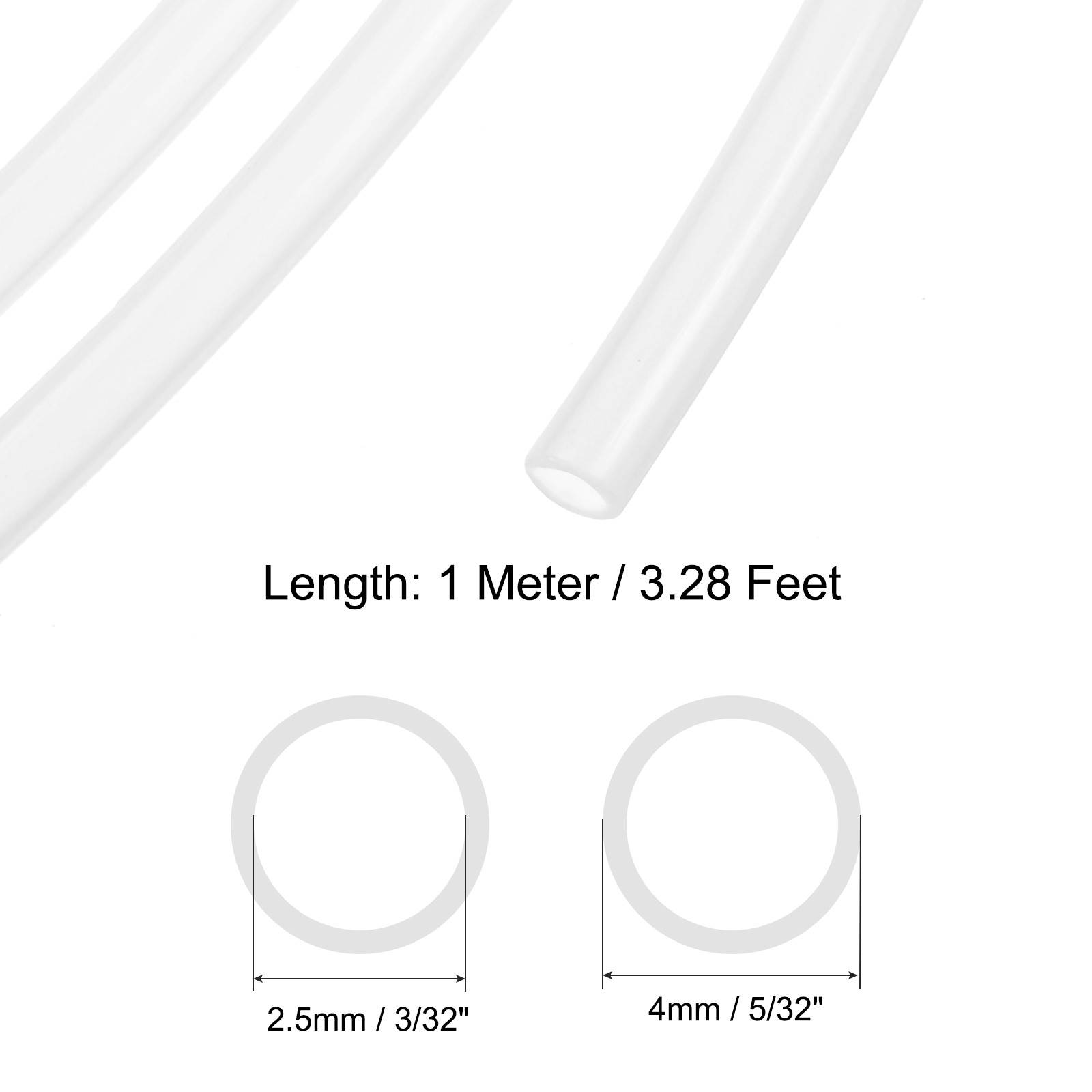3/32"ID x 5/32"OD PE Tubing Translucent Flexible Water Hose Tube White, 3.28 Ft gallery