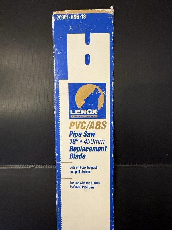 Lenox PVC/ABS Pipe Saw 18” Replacement Blade 20981-HSB-18 gallery