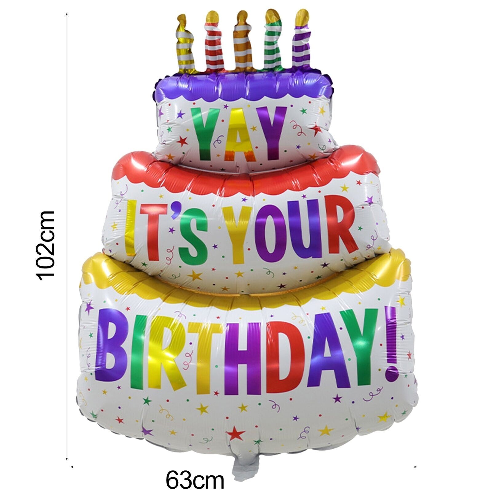 102cm Giant Happy Birthday Large Cake Balloons Rainbow Cake Balloon Jumbo Foil gallery