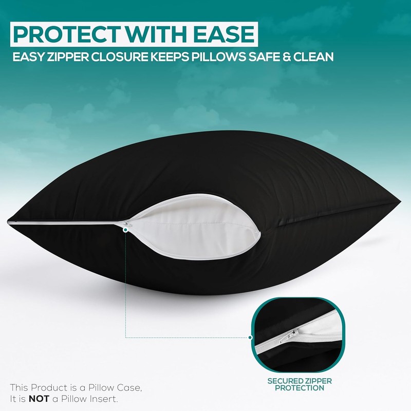 Protective cover with zipper, extra large (2 pieces, black), 20 in × 38 in gallery