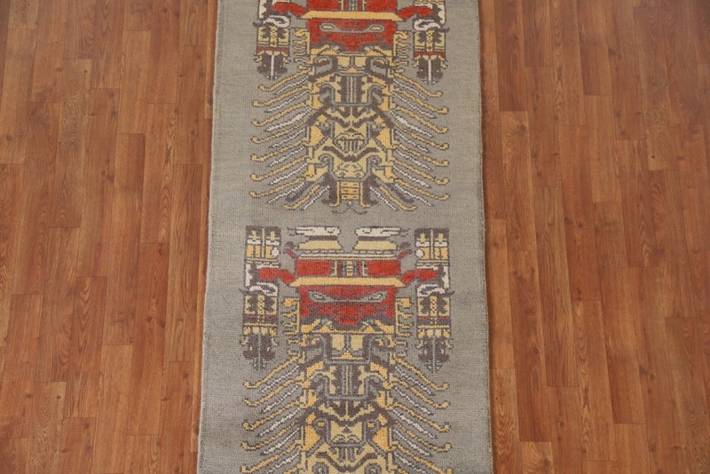 Gray Geometric Heriz Serapi 6 ft. Runner Rug Handmade Wool 5' 11" x 2' 7" gallery