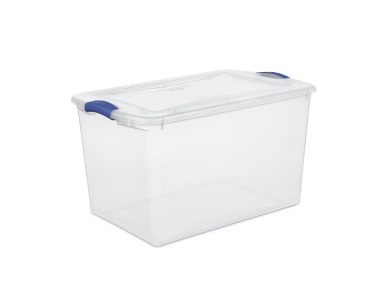 (4 pack) Sterilite 66 Quart Large Latching Storage Bin, Clear Plastic Storage gallery