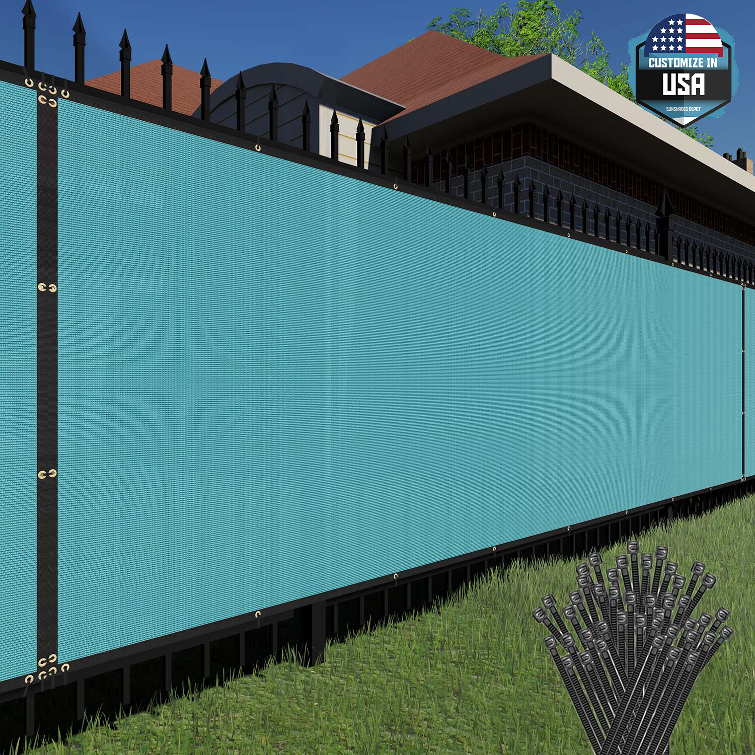 1FT Tall Windscreen Privacy Fence Screen Heavy Duty Mesh Shade Lake Blue 1-150ft gallery