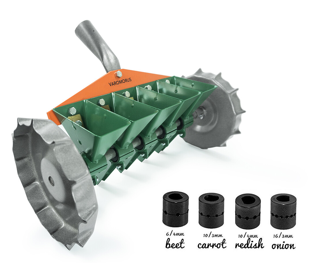 Varomorus Garden Hand Manual Seeder 5 Row Planter sowing vegetable seeds metal gallery