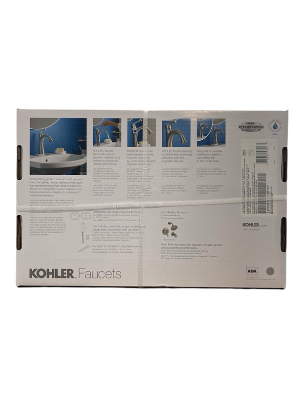 Kohler Transitional Single-Control Bathroom Faucet Vibrant Brushed Nickel Finish gallery