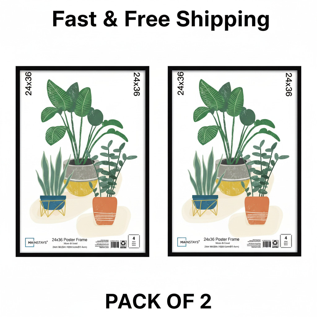 Mainstays 24x36 Black Poster Frame Set of 2 – Wall Mount Display Frames gallery