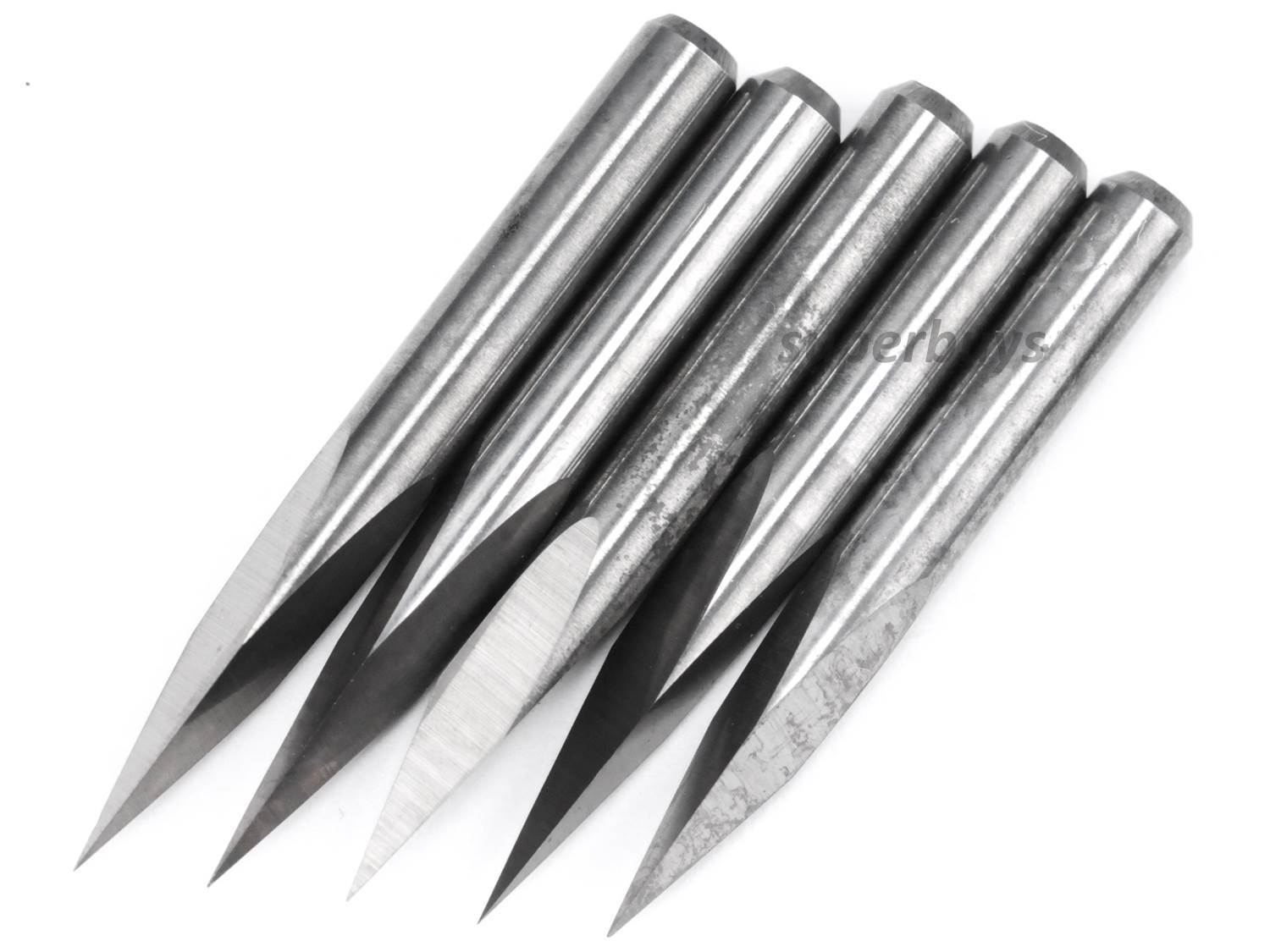 5pc 3.175 x 0.1mm 20 Degree Pyramidal Carbide Engraving Bit PCB CNC Router Tool gallery