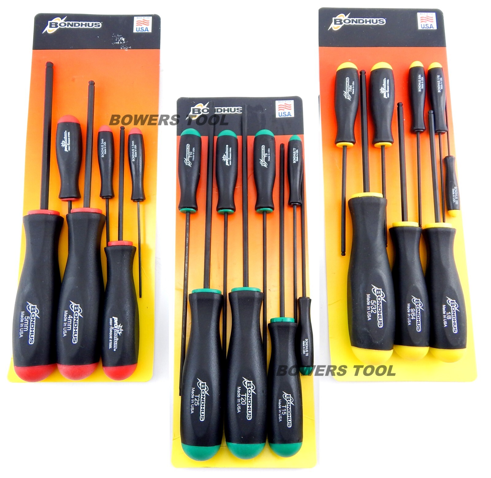 Bondhus 22pc Ball End Hex & Torx Screwdriver Set Metric SAE Standard MADE IN USA gallery