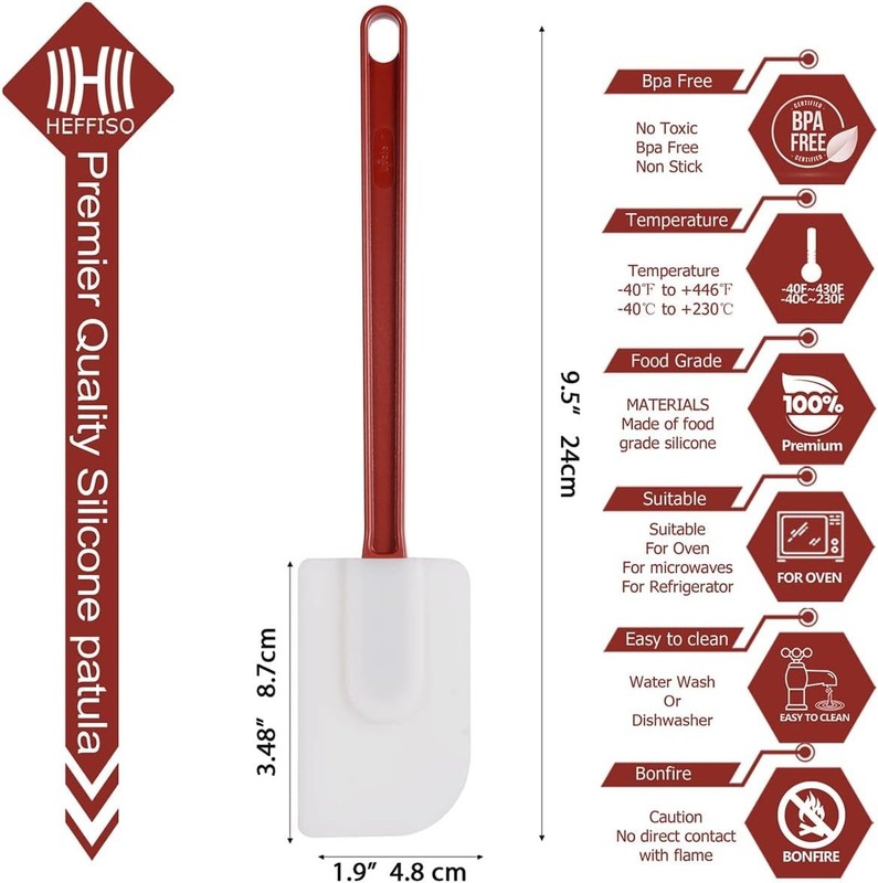Professional Silicone Spatulas, 9.5-Inch Nonstick, BPA-Free & Easy Clean Design gallery