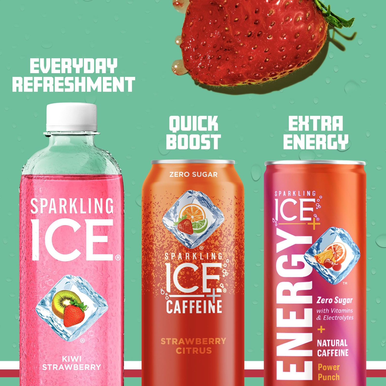 Sparkling Ice, Kiwi Strawberry Sparkling Water, Zero Sugar Flavored (Pack of 12) gallery