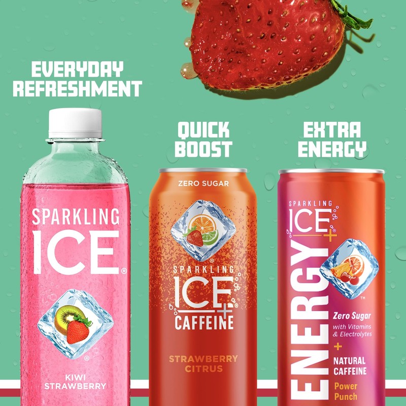 Sparkling Ice, Kiwi Strawberry Sparkling Water, Zero Sugar Flavored (Pack of 12) gallery